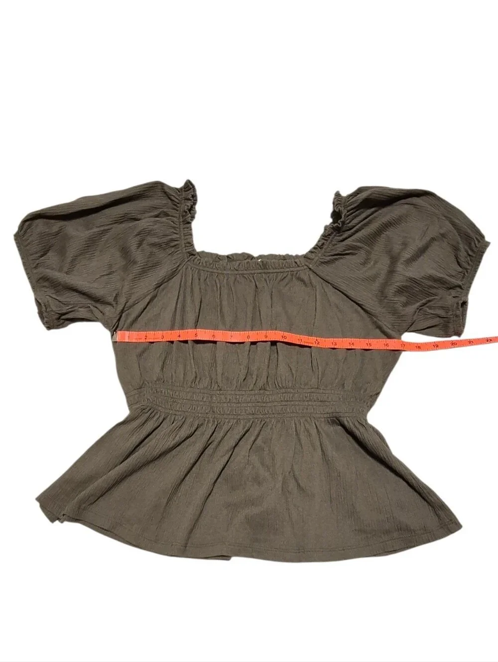 Babydoll Olive Green Old Navy Peplum Top for Fall - Size Large